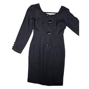 Santa Fe by Jim Tremblay Black Vintage Dress 2 Power Minimalist USA Made Vintage